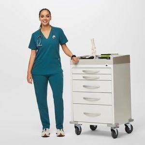 Figs Caribbean blue scrub set: casma top and Kade bottoms